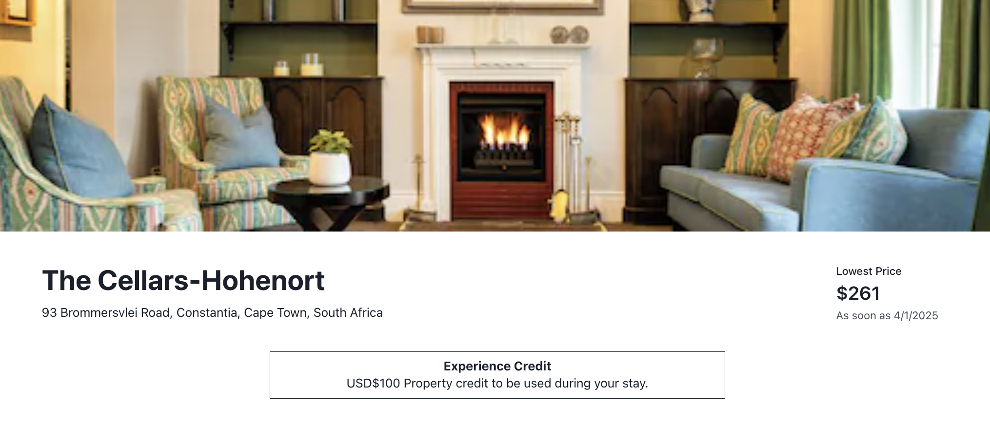 The Cellars-Hohenort MaxFHR website listing